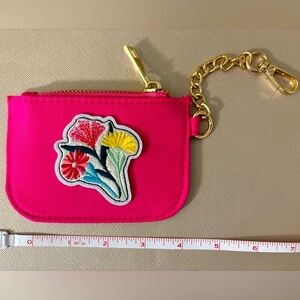 Pink Floral Embroidered Card/Coin Purse